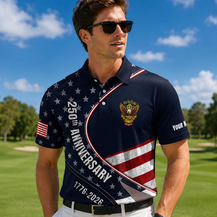 USA 250 Years Of Freedom Polo Shirt  NCU0PDT02