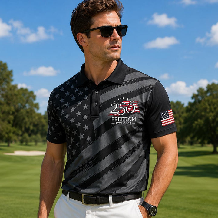 America 250th Anniversary Patriotic Polo Shirt NCU0PDT01