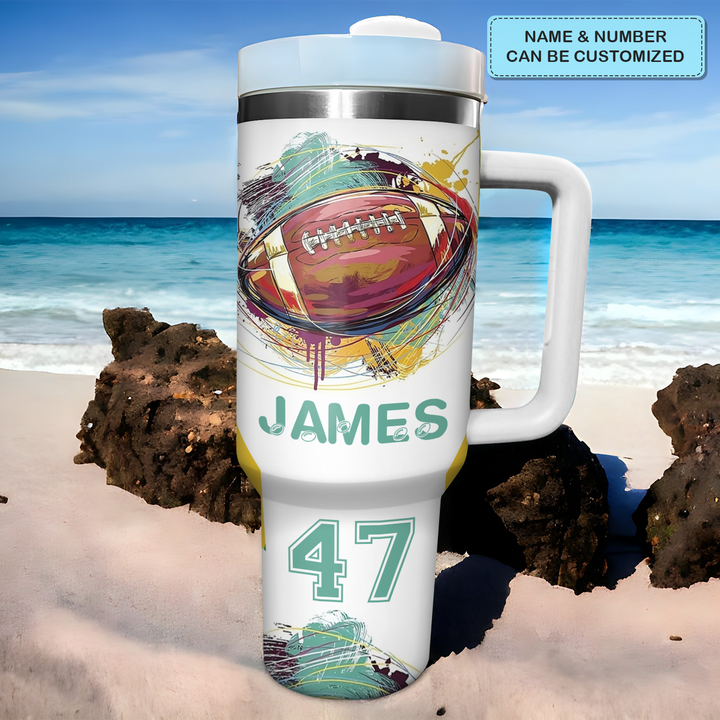 Gridiron Glory - Personalized Tumbler with Handle - NCU0DK005