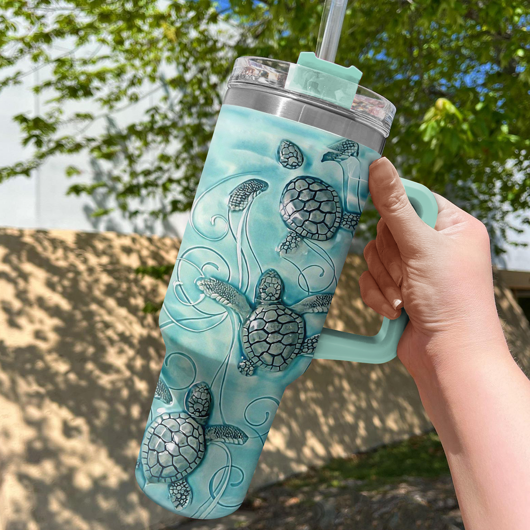 Turtle in Ocean - Tumbler With Handle NCU0PT006