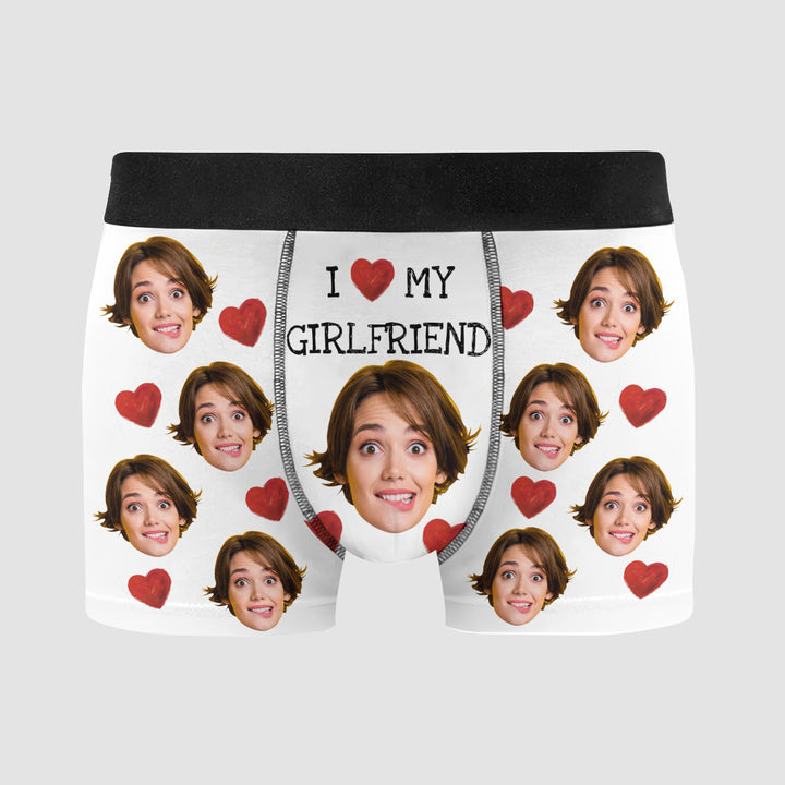 I Love My Girlfriend - Personalized Custom Men's Boxer Briefs - Gift For Couple, Boyfriend, Husband