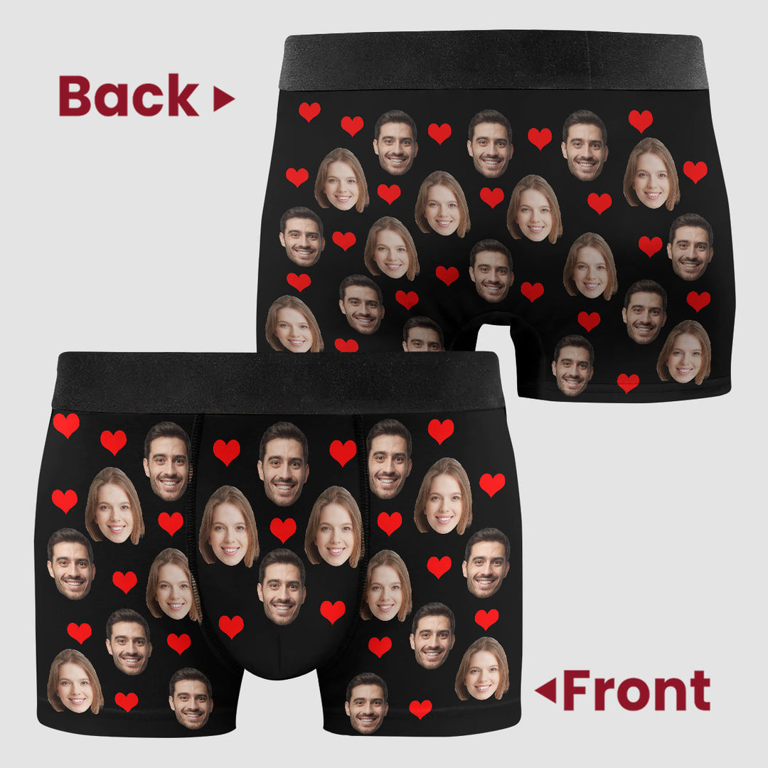 Couple Custom Face - Personalized Custom Men's Boxer Briefs - Gift For Couple, Boyfriend, Husband