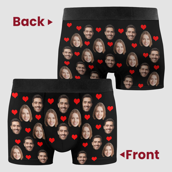 Couple Custom Face - Personalized Custom Men's Boxer Briefs - Gift For Couple, Boyfriend, Husband