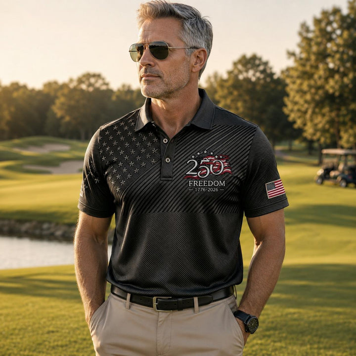 USA 250 Years Of Freedom Polo Shirt NCU0PDT09