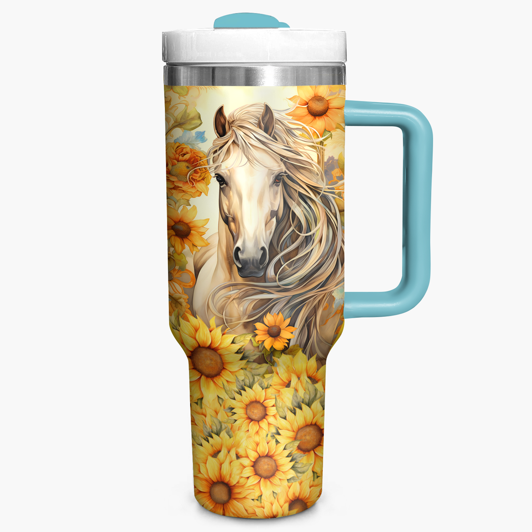 Field of Gold - Tumbler With Handle - Gift For Horse Lovers NCU0PT003