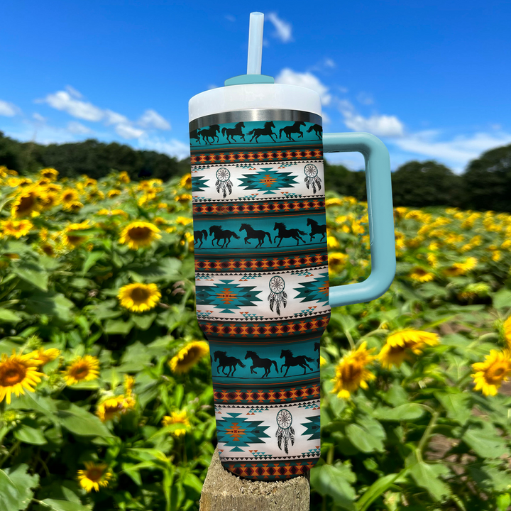 Native Horse - Tumbler With Handle - Gift For Horse Lovers - NCU0TT001