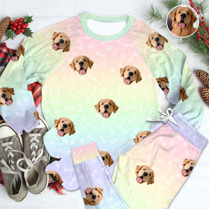 Custom Dog Photo Pajama - Personalized Custom Raglan Pajama Set - Gift For Dog Lover, Cat Lover