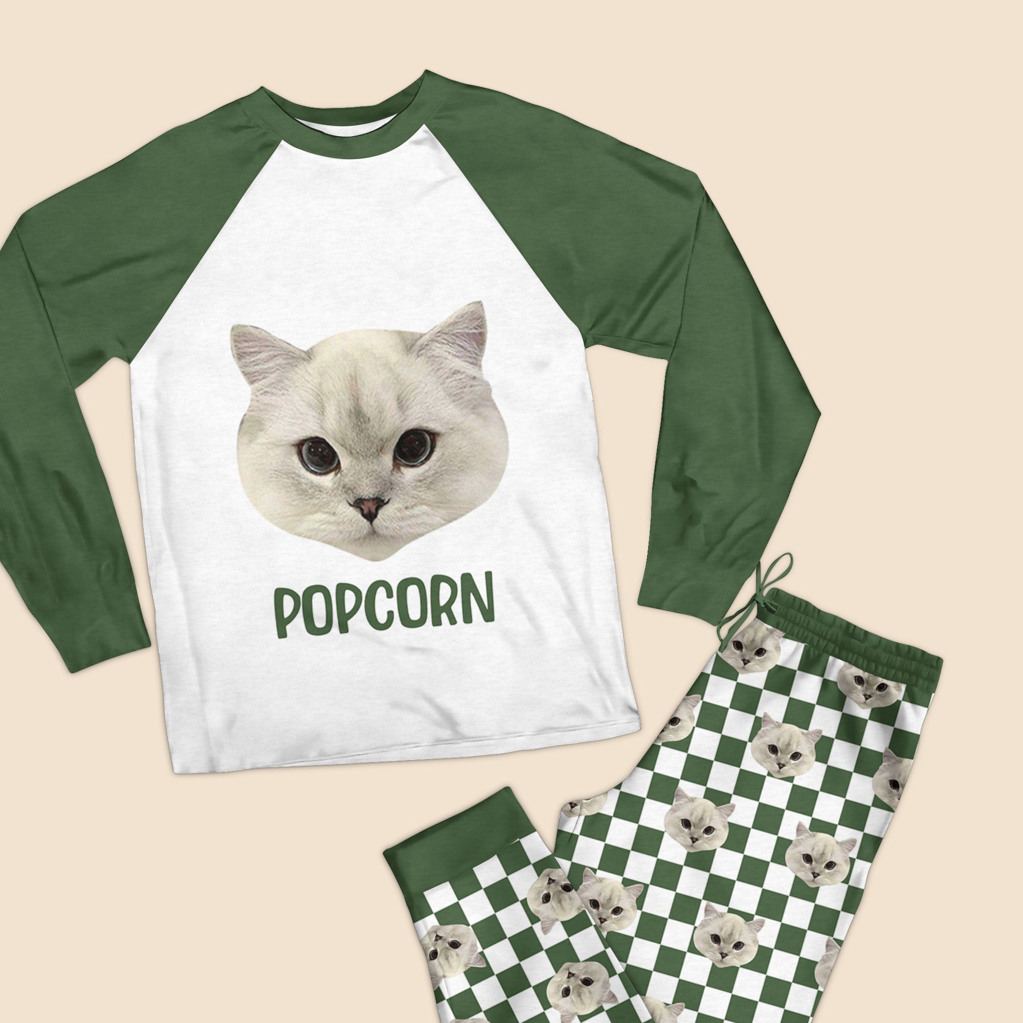 Fur Baby Set - Personalized Custom Raglan Pajama Set - Gift For Dog Lover, Cat Lover