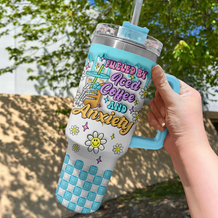 Fueled By Iced Coffee - Tumbler With Handle - NCU0TL018