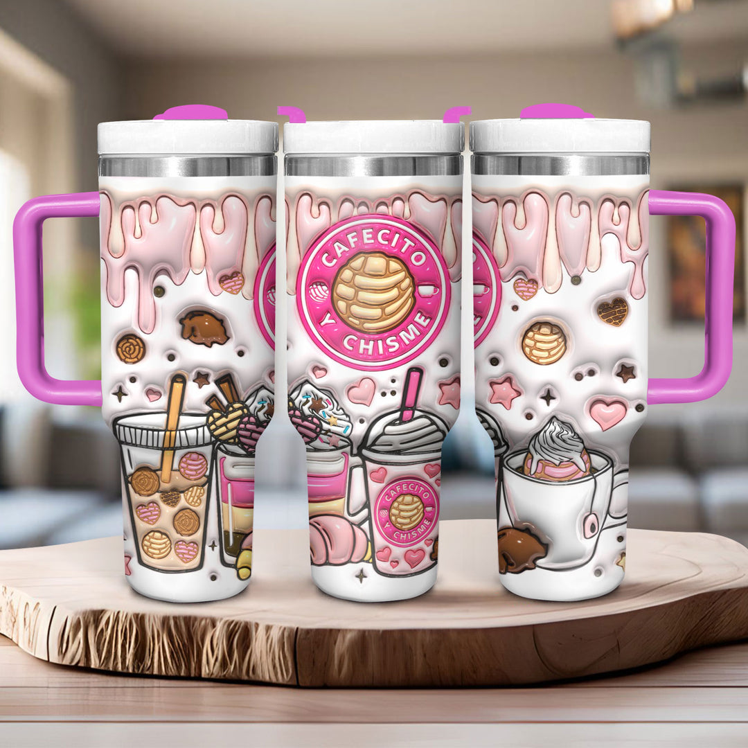 Runs On Cafecito Y Chisme - Tumbler With Handle - NCU0TL017