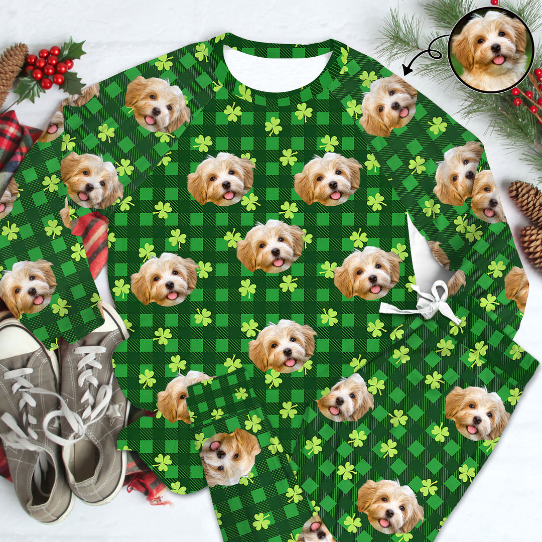 St Patrick Day Pet - Personalized Custom Raglan Pajama Set - Gift For Dog Lover, Dog Mom, Dog Dad, Dog Owner