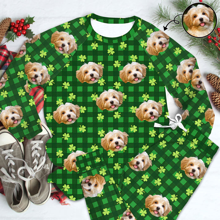 St Patrick Day Pet - Personalized Custom Raglan Pajama Set - Gift For Dog Lover, Dog Mom, Dog Dad, Dog Owner