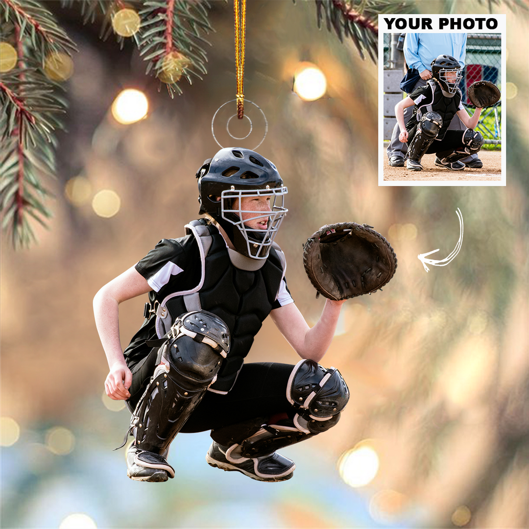 Kid Ice Hockey Ornament - Personalized Custom Photo Mica Ornament - Christmas Gift For Ice Hockey Lovers, Family Members