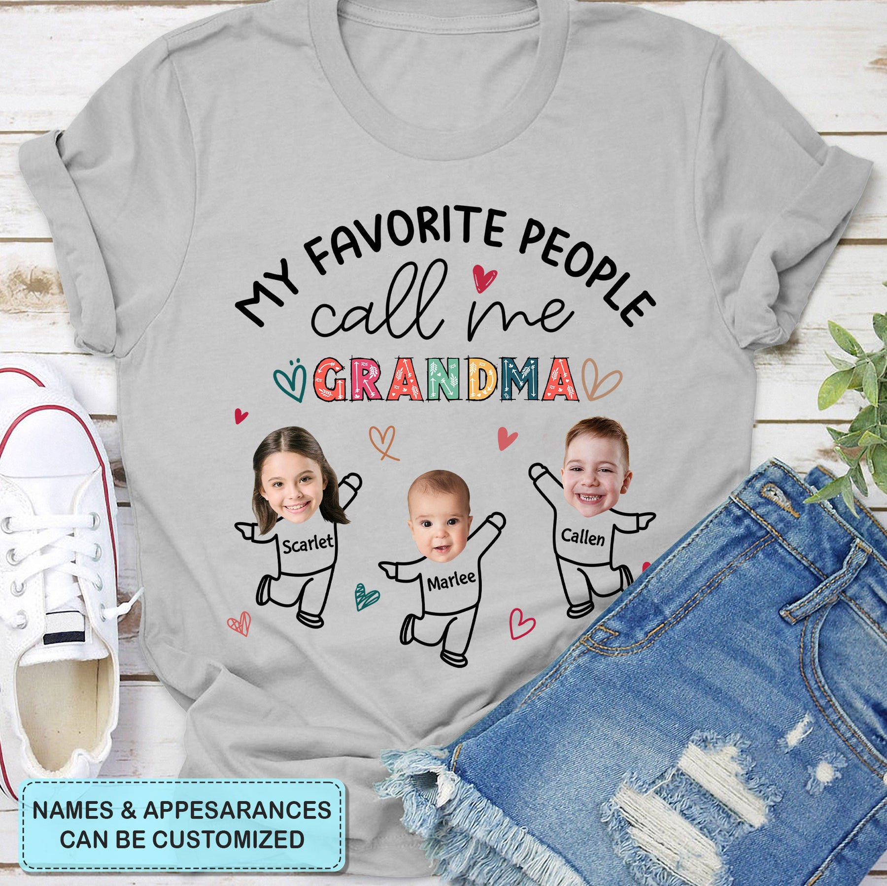 My Favourite People Call Me Grandma - Personalized Custom T-shirt