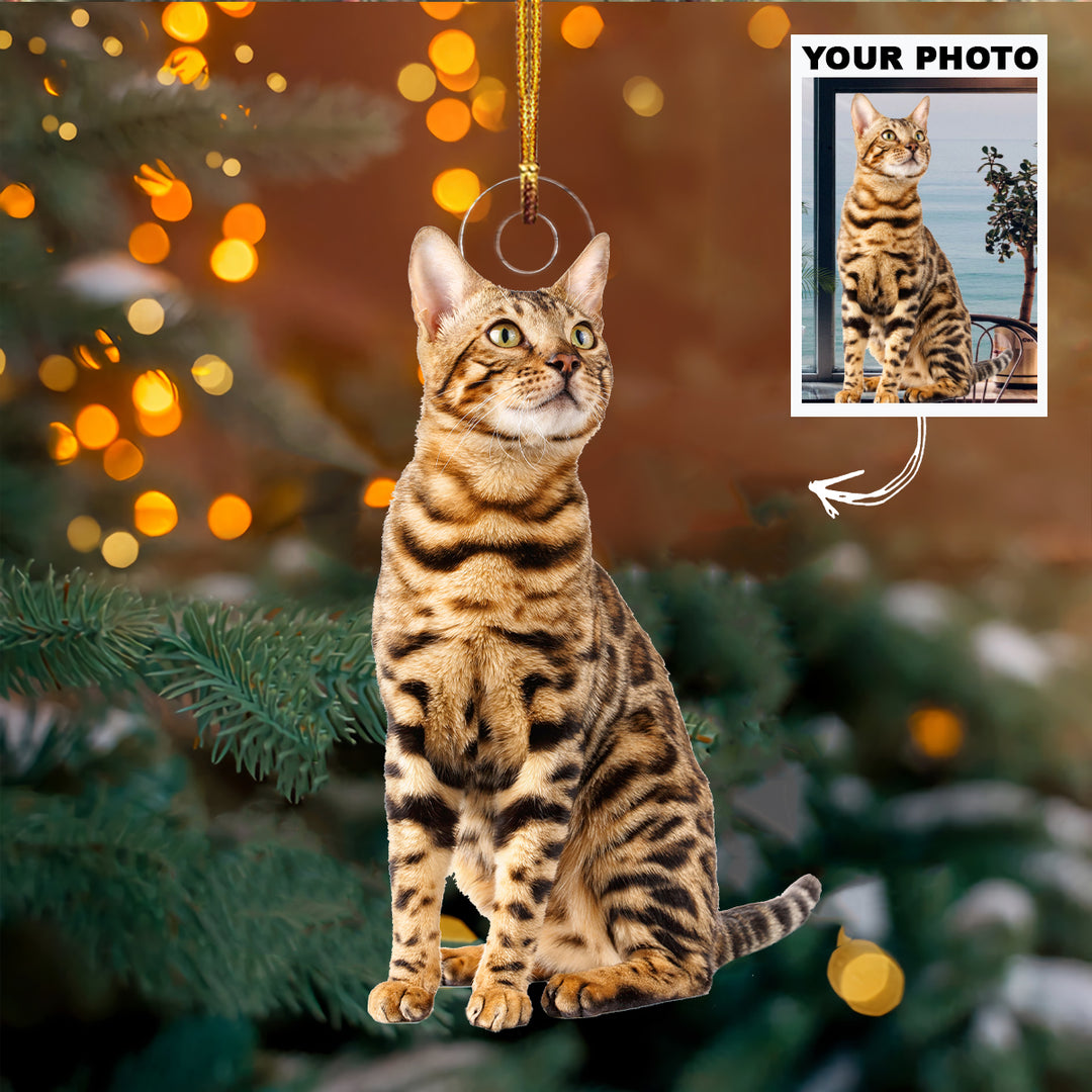 Personalized Photo Mica Ornament - Christmas, Birthday Gift For Pet Mom, Pet Dad, Cat Mom, Cat Dad, Dog Mom, Dog Dad, Cat Parents  -  Customized Your Photo Ornament