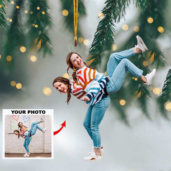 Customized Your Photo Ornament Happy Together - Personalized Photo Mica Ornament - Christmas Gift For Family Member, Friends