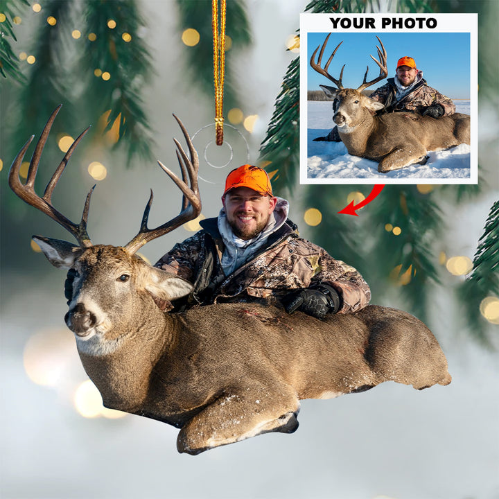 Buck It Let's Go Hunting - Personalized Custom Photo Mica Ornament - Christmas Gift For Hunting Lover, Hunter, Deer Hunter