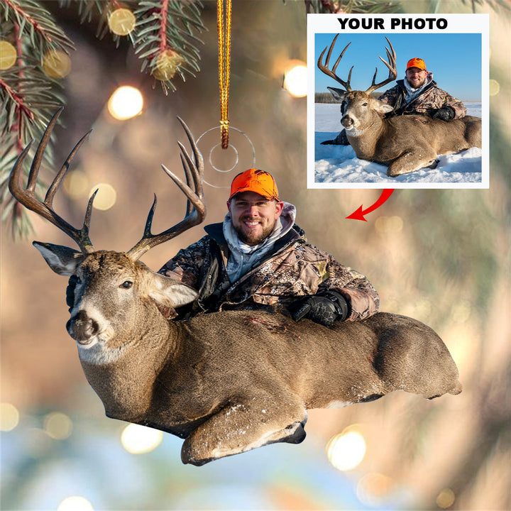 Buck It Let's Go Hunting - Personalized Custom Photo Mica Ornament - Christmas Gift For Hunting Lover, Hunter, Deer Hunter