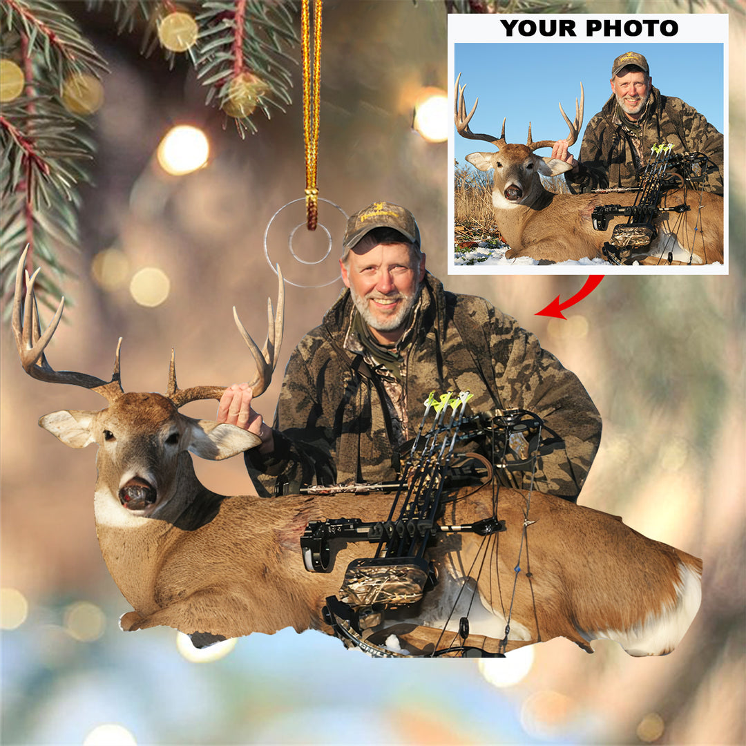 Buck It Let's Go Hunting - Personalized Custom Photo Mica Ornament - Christmas Gift For Hunting Lover, Hunter, Deer Hunter