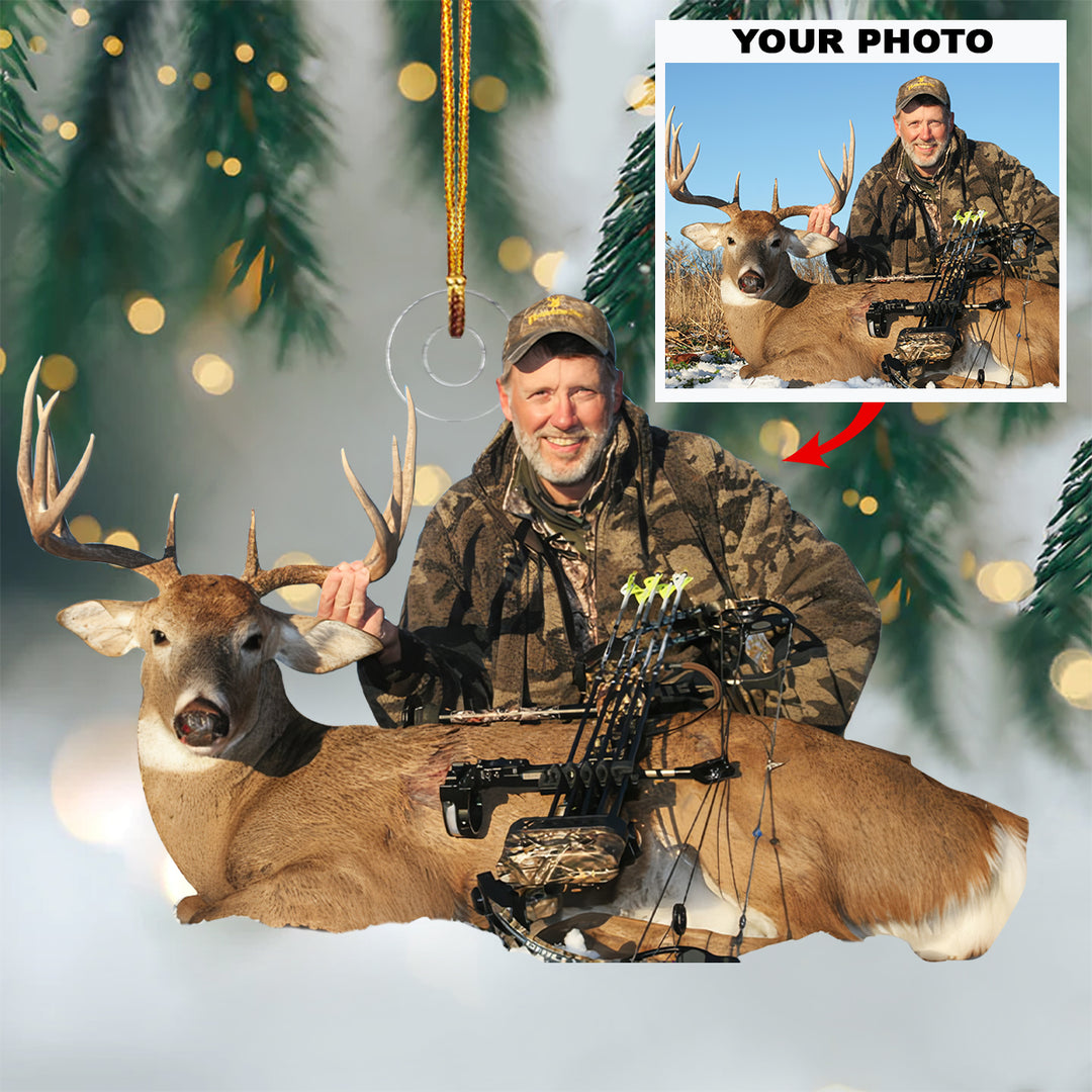 Buck It Let's Go Hunting - Personalized Custom Photo Mica Ornament - Christmas Gift For Hunting Lover, Hunter, Deer Hunter