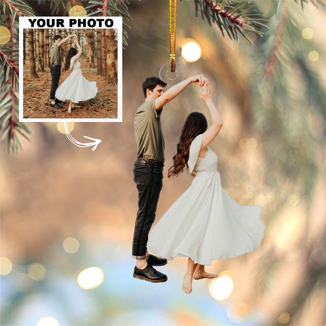 Personalized Photo Mica Ornament - Christmas Gift For Family Member, Friends -  Customized Your Photo Couple Ornament