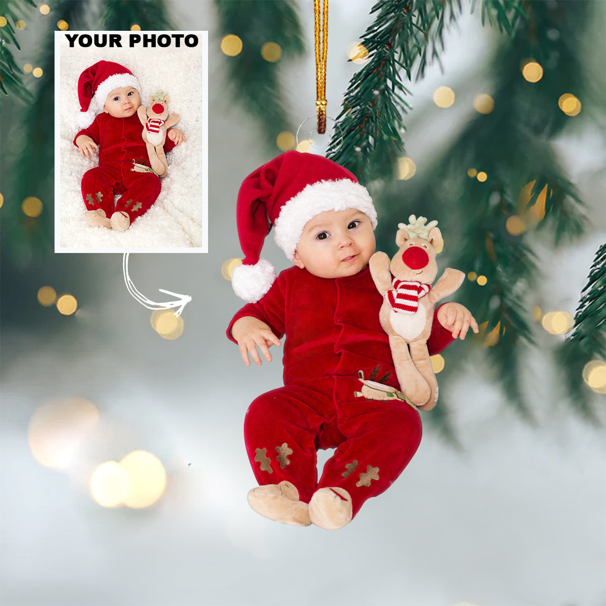 Personalized Photo Mica Ornament - Christmas Gift For Family Member, Friends -  Customized Your Photo Baby Ornament