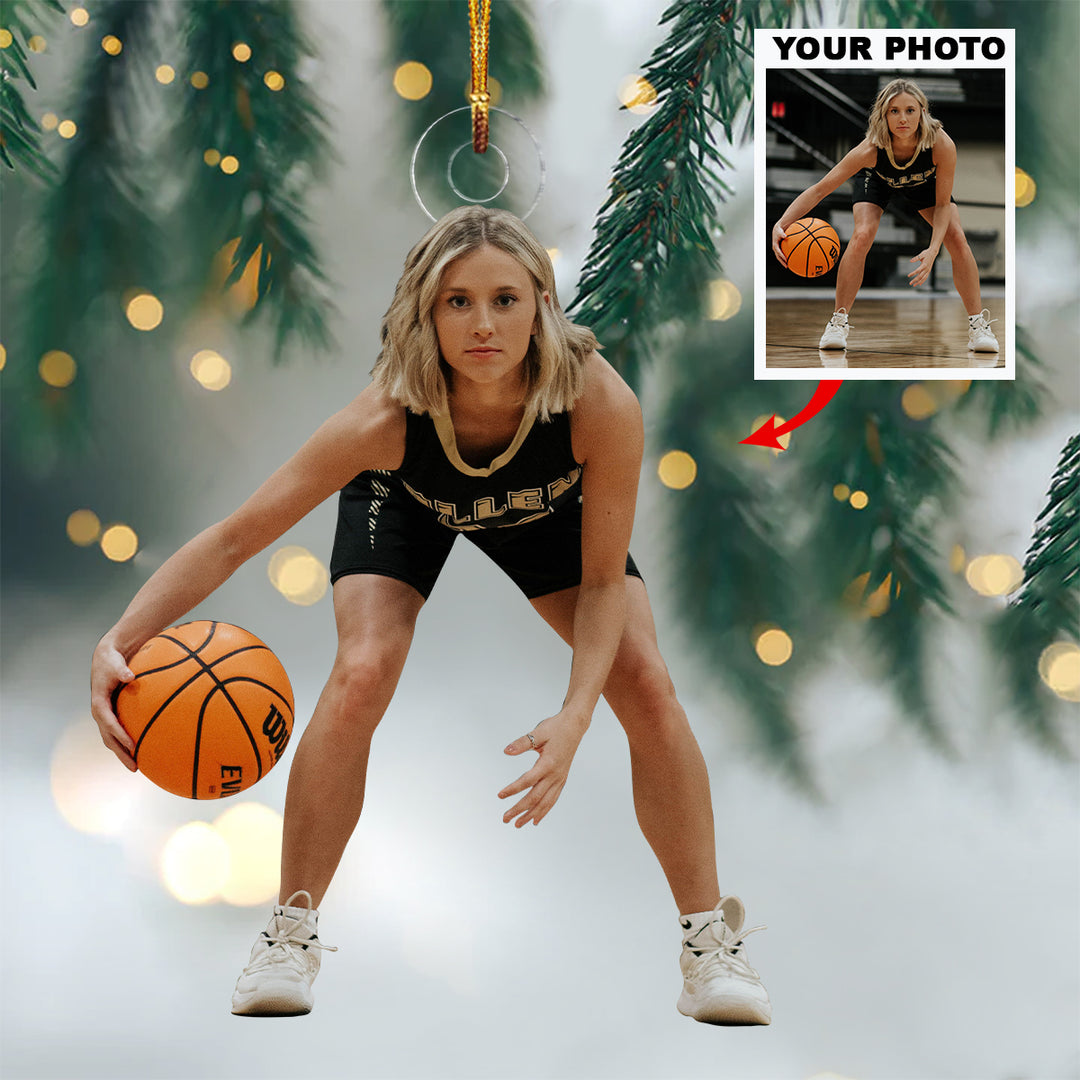 I Love Playing Basketball - Personalized Custom Photo Mica Ornament - Christmas Gift For Sport Lover, Basketball Lovers