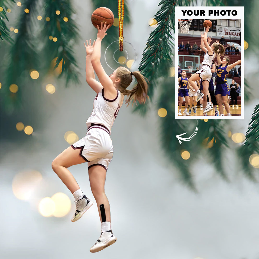 I Love Playing Basketball - Personalized Custom Photo Mica Ornament - Christmas Gift For Sport Lover, Basketball Lovers