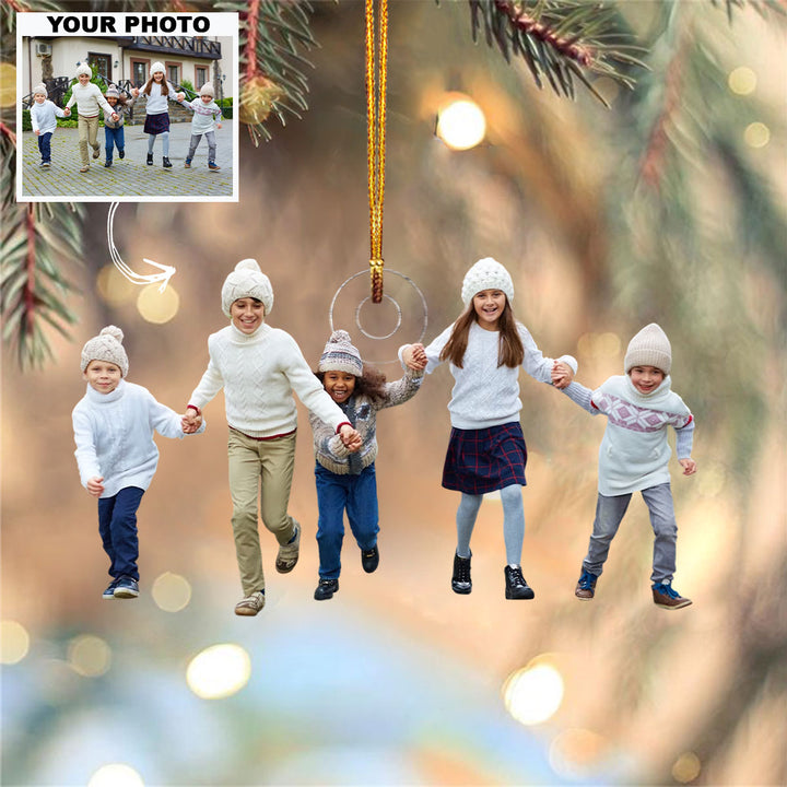 Big Family - Personalized Custom Photo Mica Ornament - Christmas Gift For Family Members, Brothers, Sisters