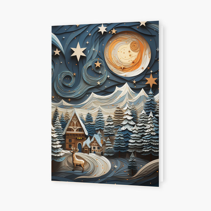 Christmas Night Deer - Christmas Card - Christmas Gift For Family, Family Members AGCPD049