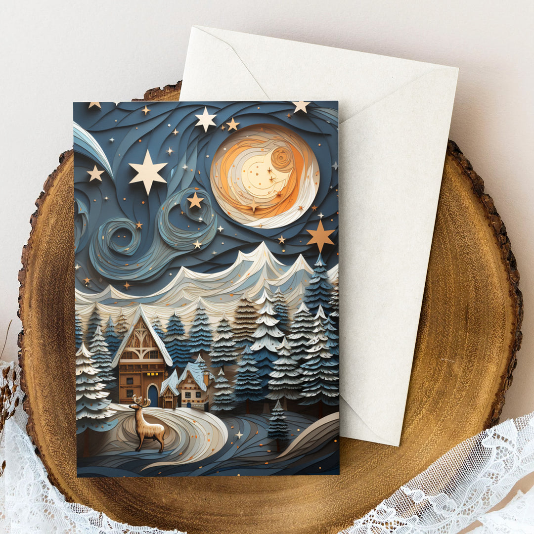 Christmas Night Deer - Christmas Card - Christmas Gift For Family, Family Members AGCPD049