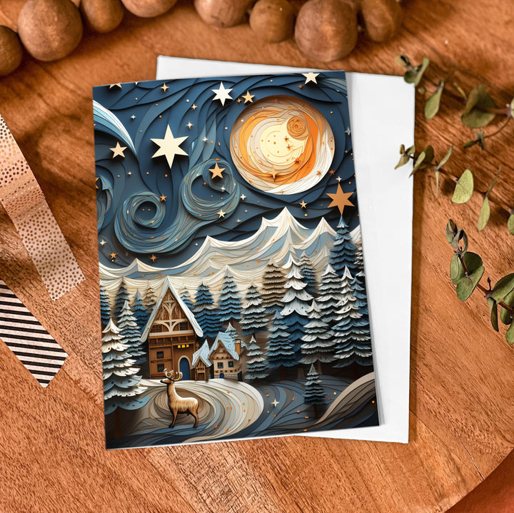 Christmas Night Deer - Christmas Card - Christmas Gift For Family, Family Members AGCPD049