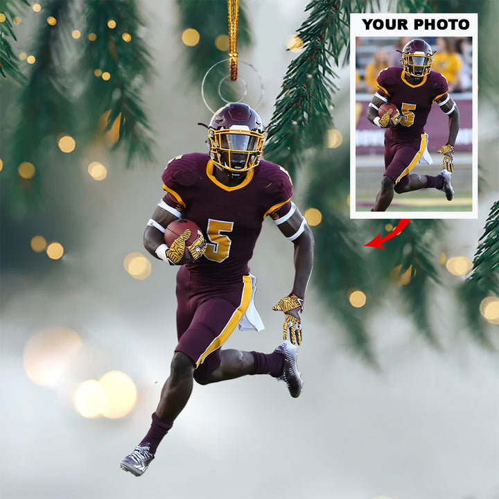 Sport Ornament - Personalized Photo Mica Ornament - Christmas Gifts For Football Lover