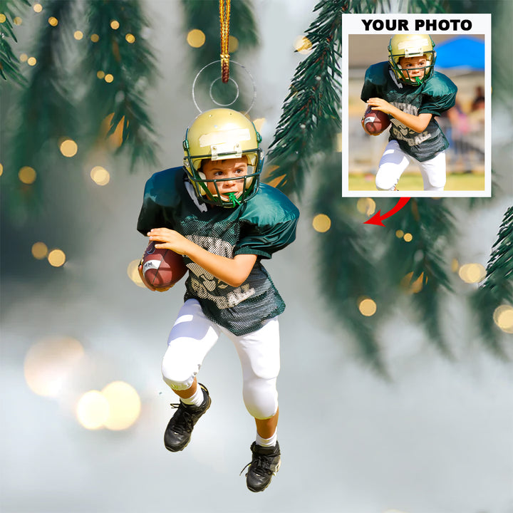 Sport Ornament - Personalized Photo Mica Ornament - Christmas Gifts For Football Lover