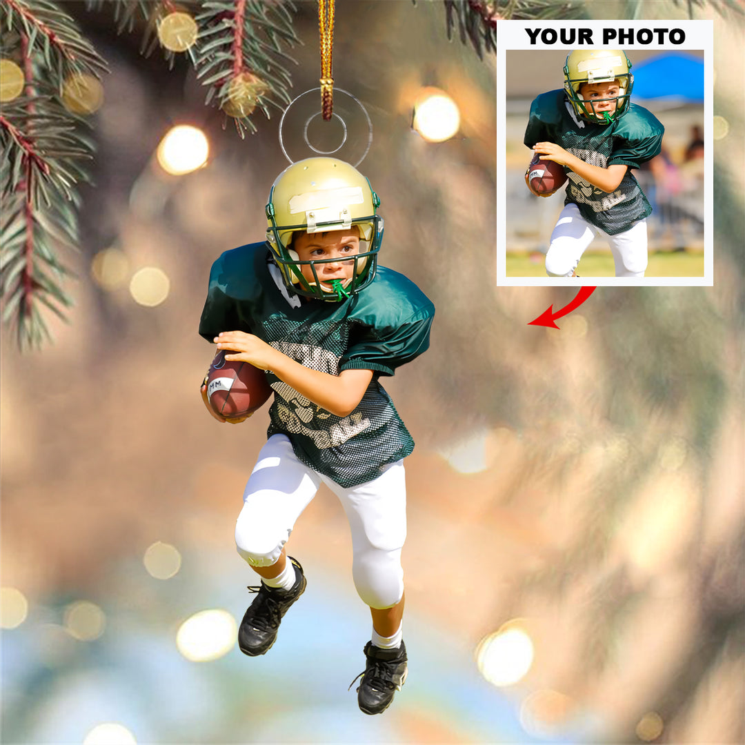 Sport Ornament - Personalized Photo Mica Ornament - Christmas Gifts For Football Lover