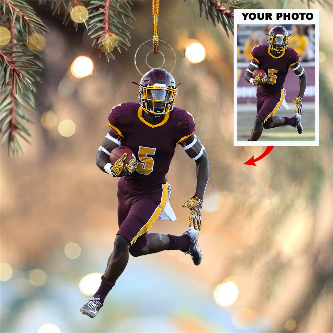 Sport Ornament - Personalized Photo Mica Ornament - Christmas Gifts For Football Lover