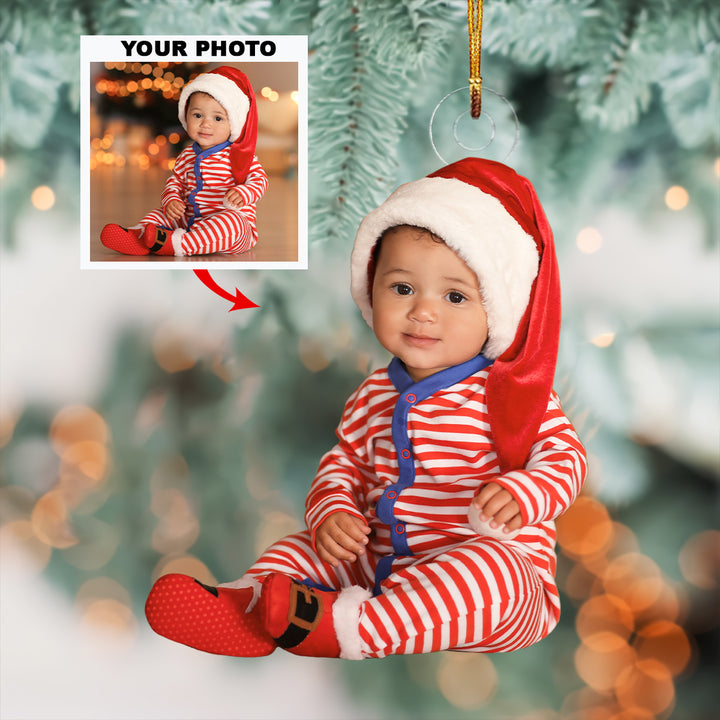 Baby First Christmas 2023 - Personalized Custom Photo Mica Ornament - Christmas Gift For Family Members, Mom, Dad