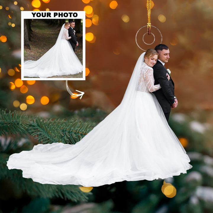 Our Wedding 2023 - Personalized Custom Photo Mica Ornament - Christmas Gift For Couple, Family Members, Husband, Wife