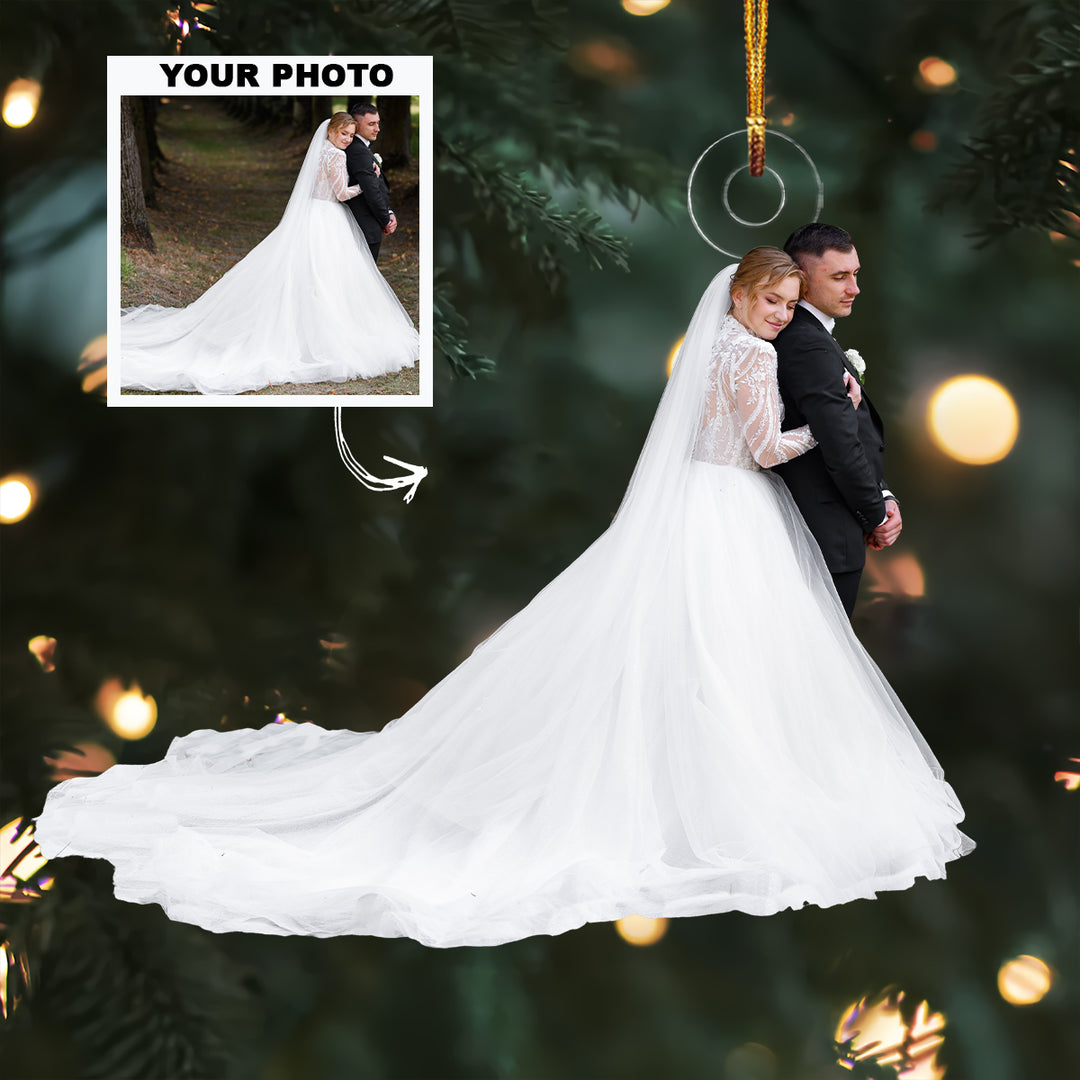 Our Wedding 2023 - Personalized Custom Photo Mica Ornament - Christmas Gift For Couple, Family Members, Husband, Wife
