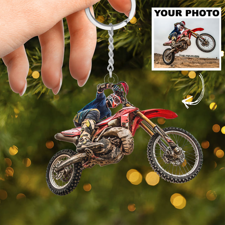 Motocross Keychain - Personalized Custom Keychain - Birthday, Christmas Gift For Motocross Lovers