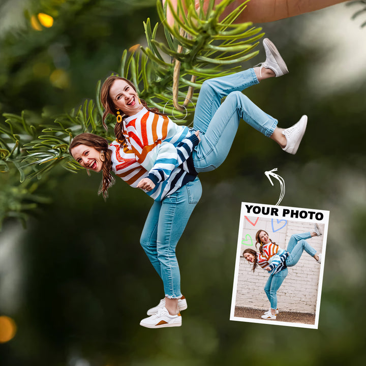 Besties Forever - Personalized Custom Photo Mica Ornament - Christmas Gift For Friends, Besties