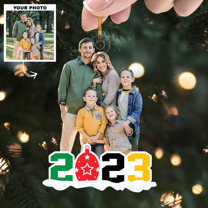 Christmas 2023 - Personalized Custom Photo Mica Ornament - Christmas Gift For Family, Family Members, Friends UPL0HT016