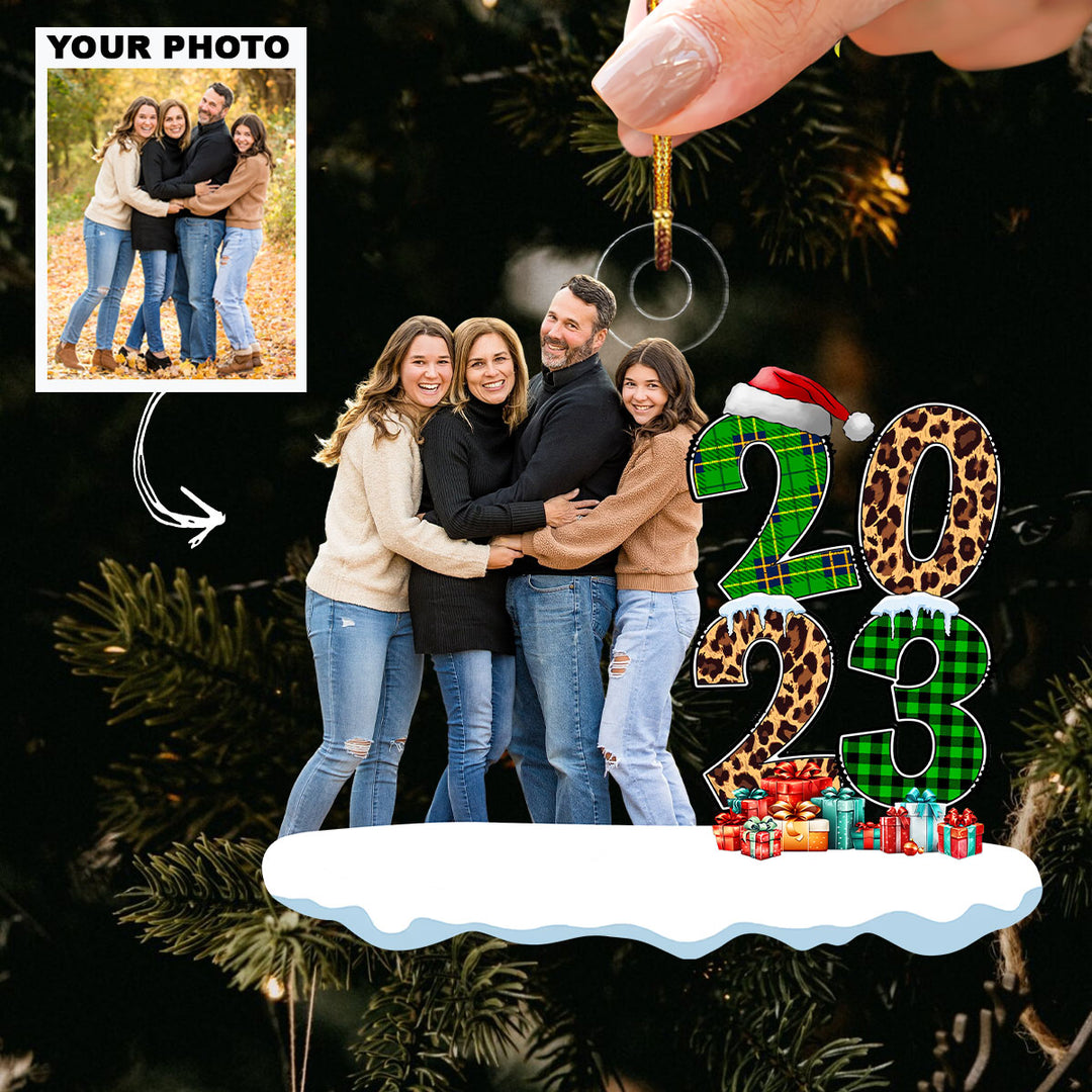 Christmas 2023 - Personalized Custom Photo Mica Ornament - Christmas Gift For Family, Family Members UPL0HT018