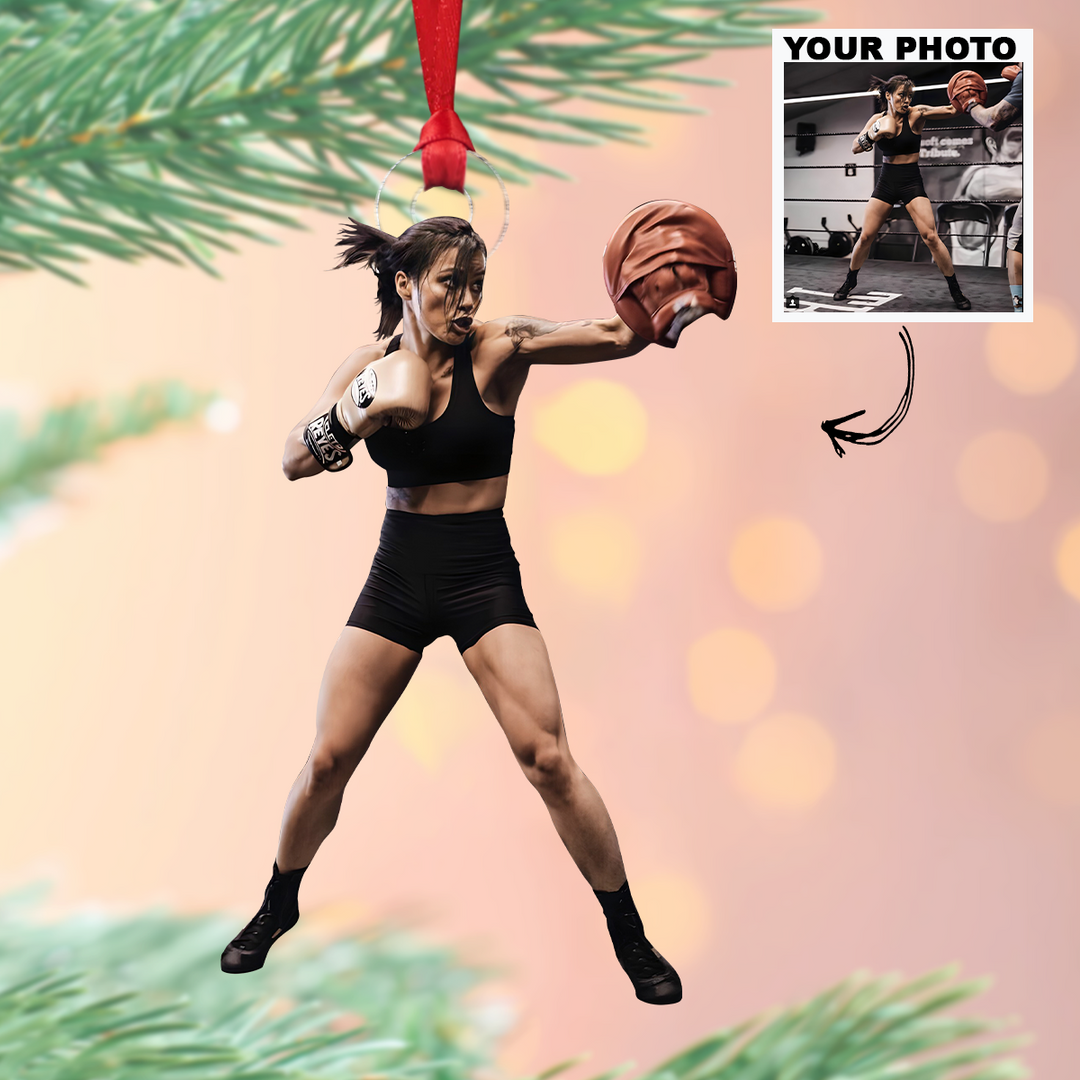 Boxing - Personalized Photo Mica Ornament - Customized Your Photo Ornament - Christmas Gift For Boxers, Boxing Lovers, Friends