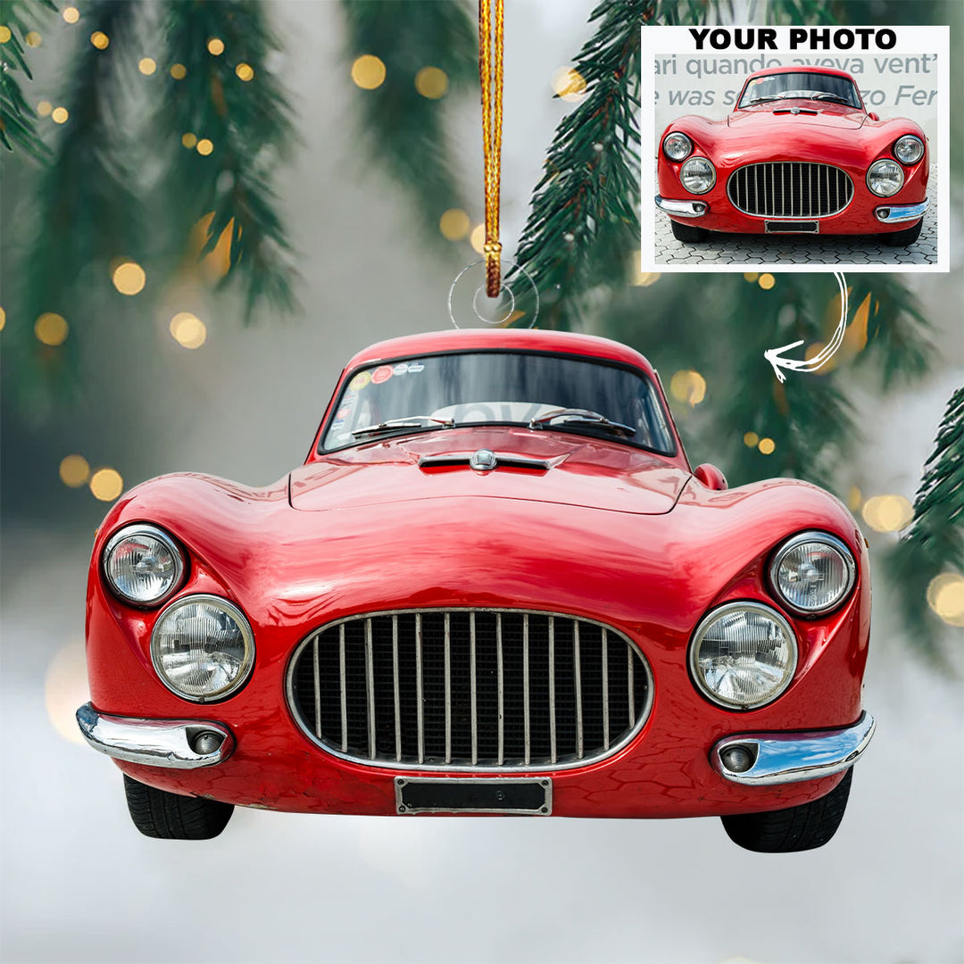 Car Photo Ornament - Personalized Custom Photo Mica Ornament - Christmas Gift For Car Lovers, Family Members
