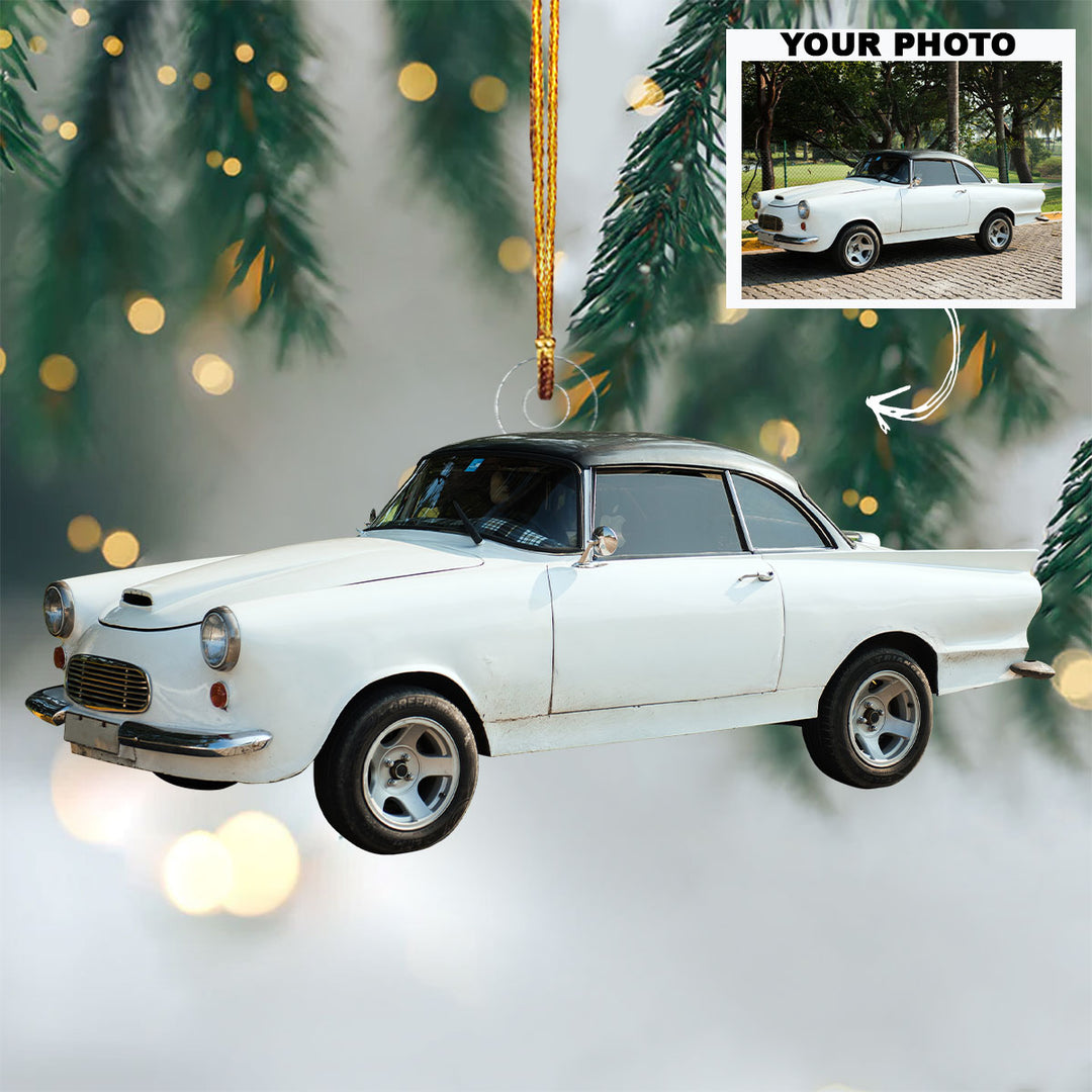 Car Photo Ornament - Personalized Custom Photo Mica Ornament - Christmas Gift For Car Lovers, Family Members