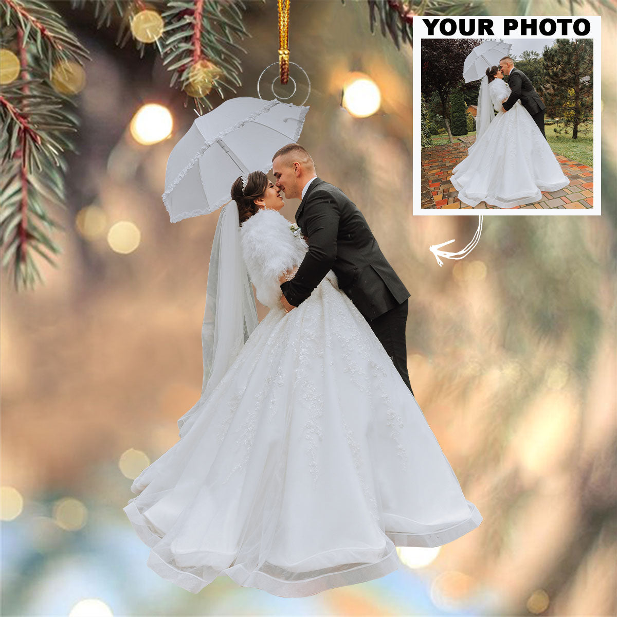 My Wedding Day - Personalized Custom Photo Mica Ornament - Wedding, Christmas Gift For Couple, Wife, Husband, Family Members