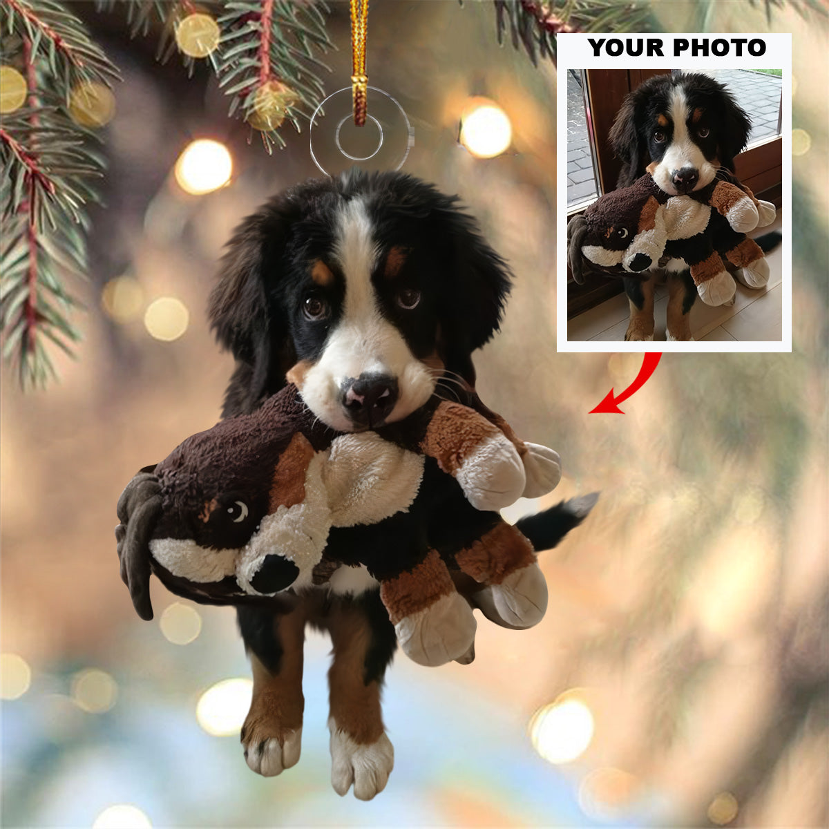 Customized Photo Ornament Christmas Pet - Personalized Photo Mica Ornament - Christmas Gift For Pet Lovers