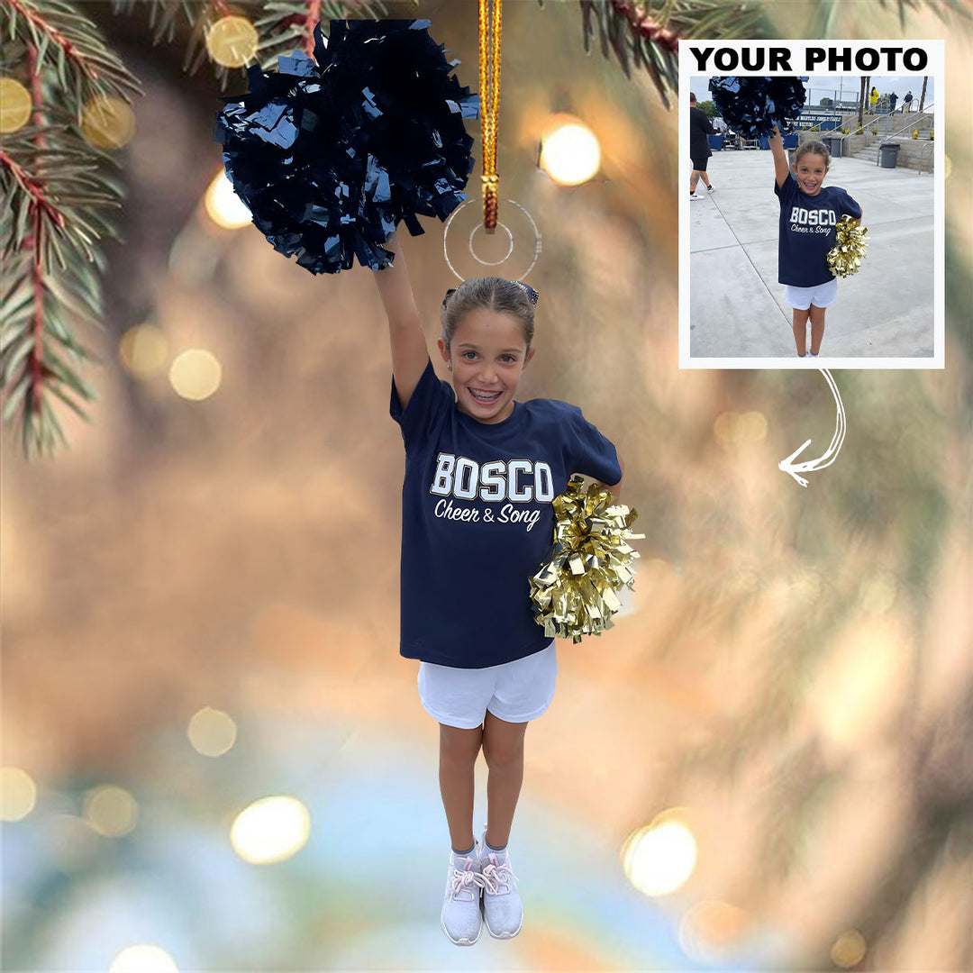Little Cheerleader Ornament - Personalized Custom Photo Mica Ornament - Christmas Gift For Kids, Cheerleaders, Family Members