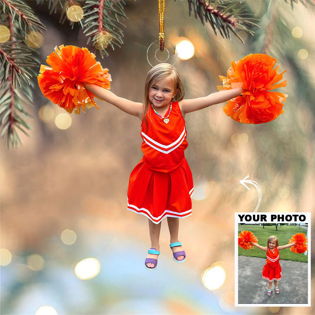 Little Cheerleader Ornament - Personalized Custom Photo Mica Ornament - Christmas Gift For Kids, Cheerleaders, Family Members